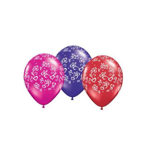 Dainty Hearts Around Balloons - Click Image to Close